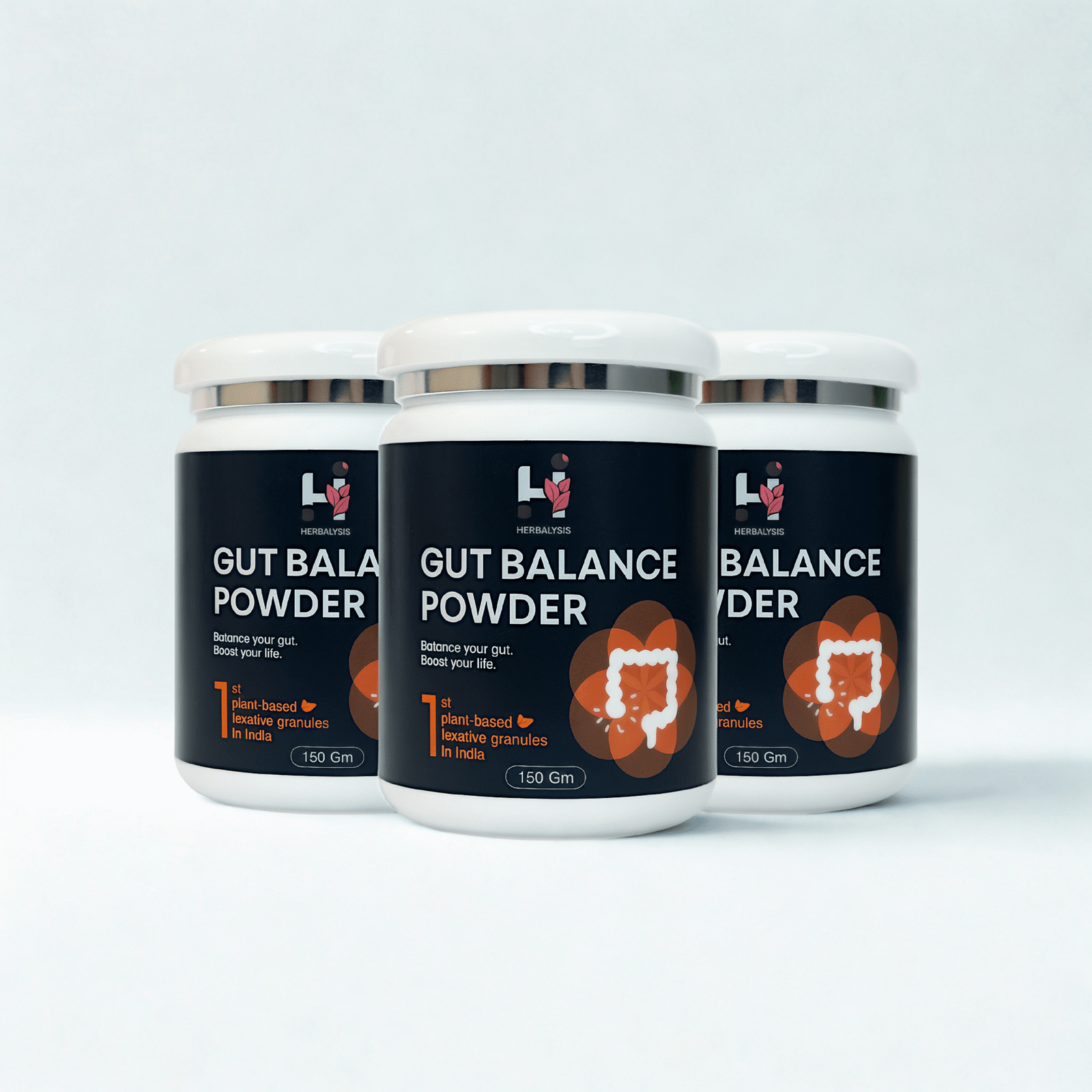 Herbalysis Gut Balance Powder | 100% Plant-Based Formula | Improves Digestion, Gut Health & Natural Relief | Ayurvedic Daily Gut Cleanser – 150g