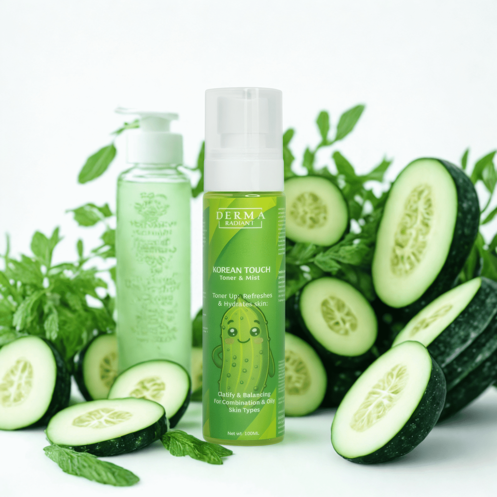 Derma Radiant Korean Touch Toner & Mist – Hydrating & Balancing Facial Mist for Combination & Oily Skin | Instant Hydration, Oil Control & Skin Balance – 100ml