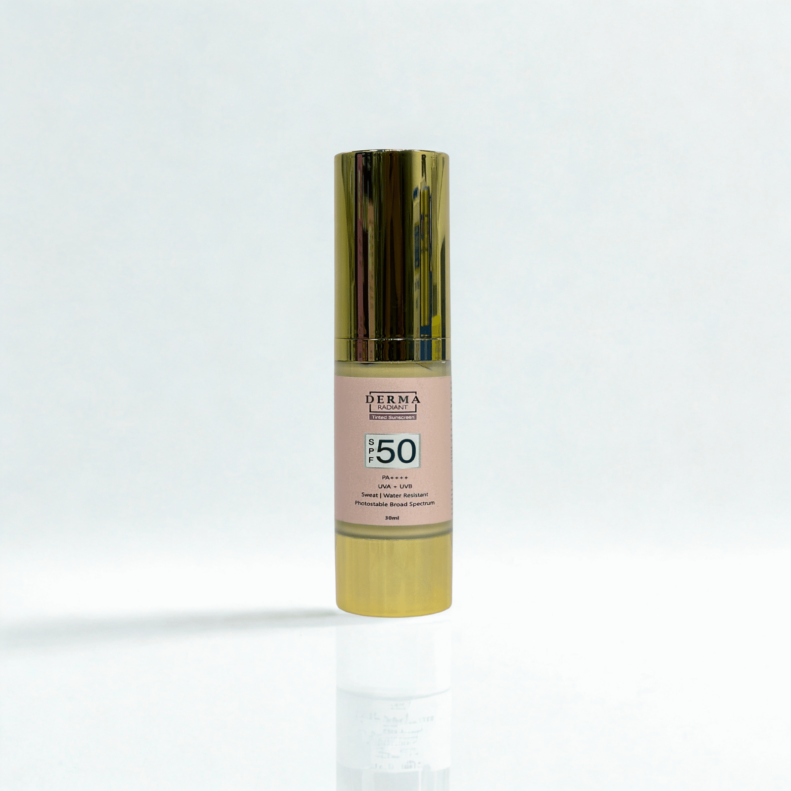 Derma Radiant SPF 50 Sunscreen – PA++++ Broad Spectrum | UVA + UVB Protection | Sweat & Water Resistant | Lightweight, Non-Greasy Formula | For All Skin Types | 30ml