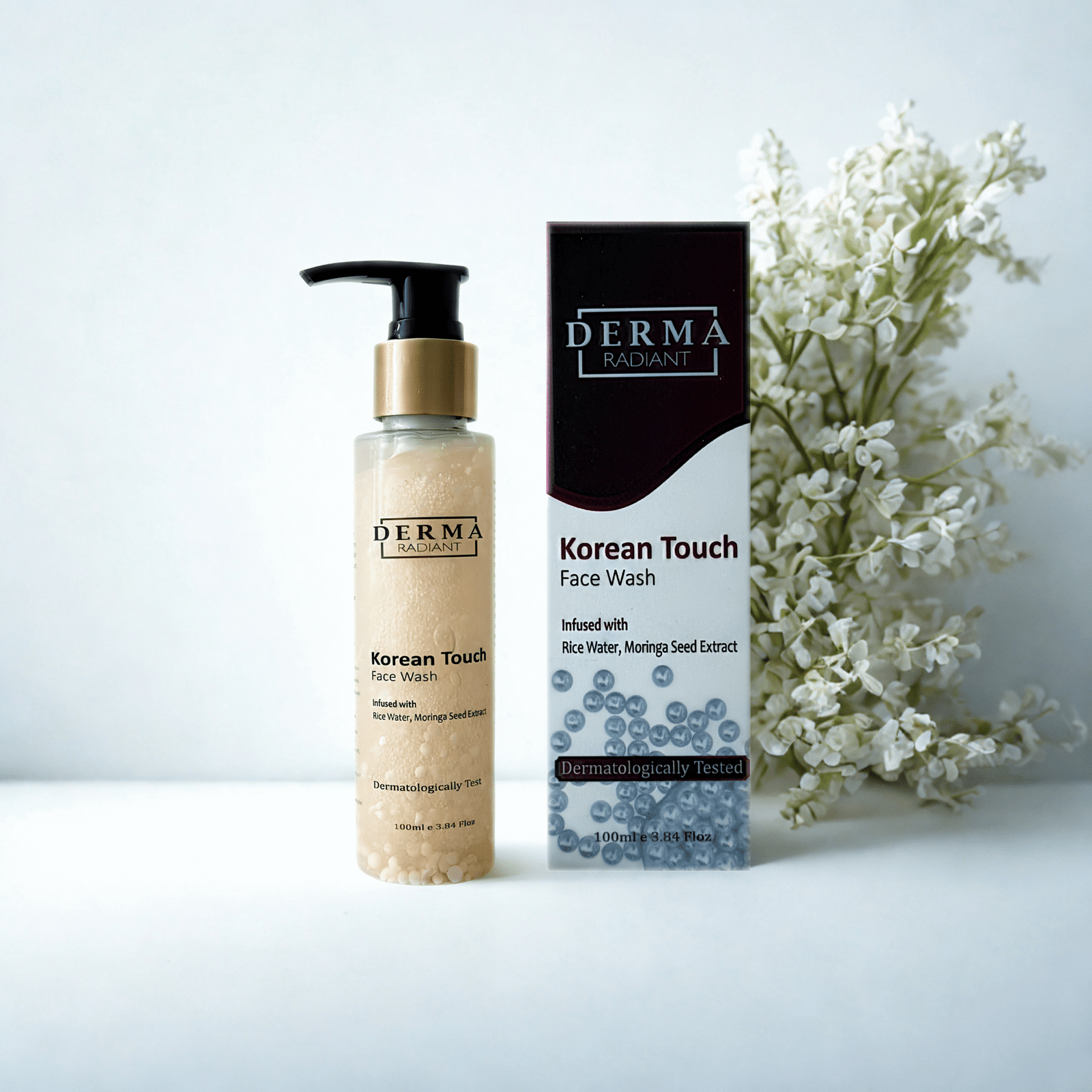 Derma Radiant Korean Touch Face Wash | Infused with Rice Water & Moringa Seed Ex