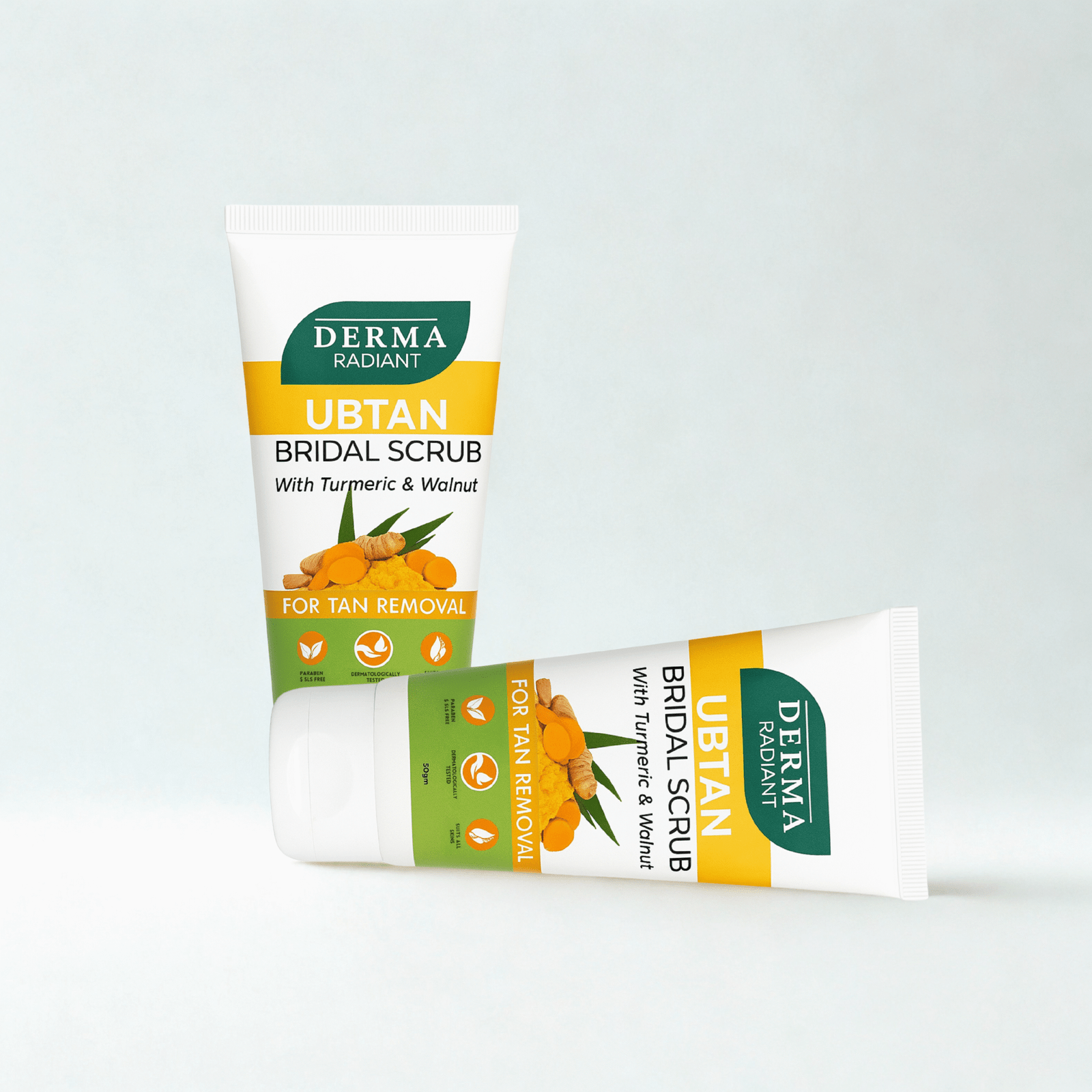 Derma Radiant Ubtan Bridal Scrub with Turmeric & Walnut | For Tan Removal & Brightening | Natural Exfoliating Scrub for Bridal Glow | Suitable for All Skin Types – 50gm